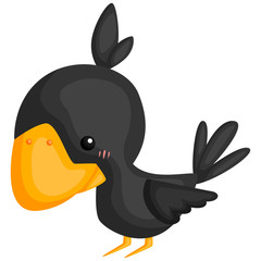a vector of a cute and adorable crow
