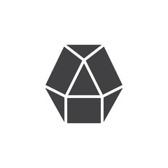 Dodecahedron geometrical figure vector icon. filled flat sign for mobile concept and web design. Dodecahedron geometric shape simple solid icon. Symbol logo illustration. Pixel perfect vector graphics