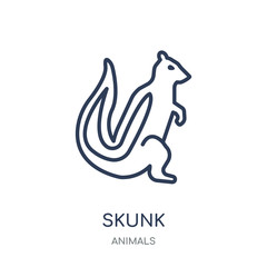 Naklejka premium skunk icon. skunk linear symbol design from Animals collection.