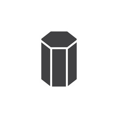 Cylinder geometrical figure vector icon. filled flat sign for mobile concept and web design. Hexagonal cylinder geometric shape simple solid icon. Symbol, logo illustration. Pixel perfect vector 