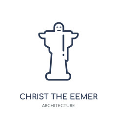 Christ the redeemer icon. Christ the redeemer linear symbol design from Architecture collection.