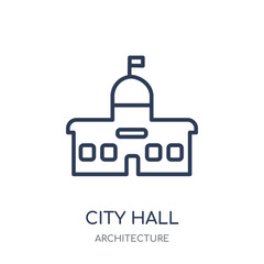 City hall icon. City hall linear symbol design from Architecture collection.
