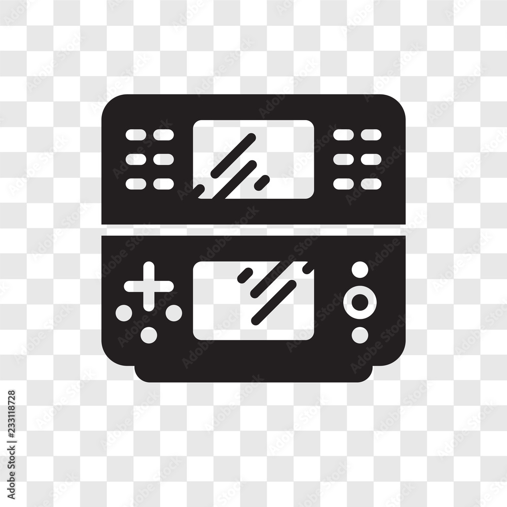 Poster game console vector icon isolated on transparent background, game console transparency logo design