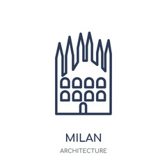 Milan icon. Milan linear symbol design from Architecture collection.