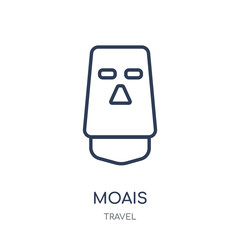 Moais icon. Moais linear symbol design from Travel collection.