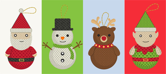 Adornos navideños tejidos