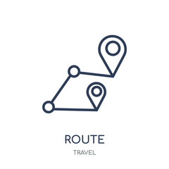 Route icon. Route linear symbol design from Travel collection.