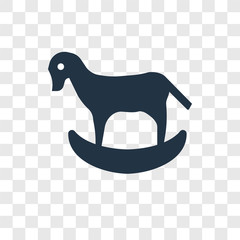 Rocking horse toy vector icon isolated on transparent background, Rocking horse toy transparency logo design