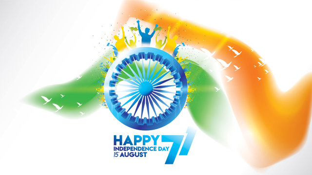 indian independence day design for greeting or banner or background