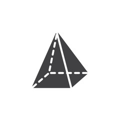 Fototapeta premium Pyramid geometrical figure vector icon. filled flat sign for mobile concept and web design. Pyramid geometric shape simple solid icon. Symbol, logo illustration. Pixel perfect vector graphics
