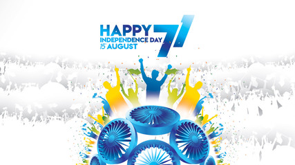 indian independence day design for greeting or banner or background