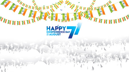 indian independence day design for greeting or banner or background