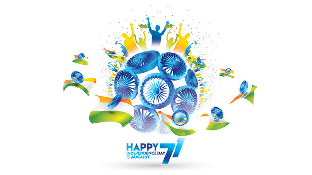 indian independence day design for greeting or banner or background