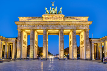 The Brandenburg Gate in Berlin at dawn