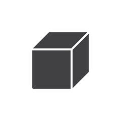 Square cube geometrical figure vector icon. filled flat sign for mobile concept and web design. Cube geometric shape simple solid icon. Symbol, logo illustration. Pixel perfect vector graphics