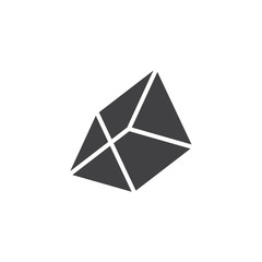 Triangular prism geometrical figure vector icon. filled flat sign for mobile concept and web design. Prism geometric shape simple solid icon. Symbol, logo illustration. Pixel perfect vector graphics