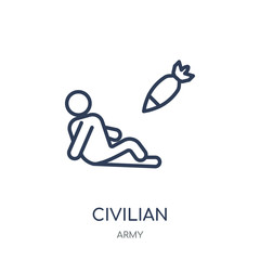 civilian icon. civilian linear symbol design from Army collection. Simple element vector illustration. Can be used in web and mobile.