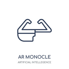 Ar monocle icon. Ar monocle linear symbol design from Artificial Intellegence collection. Simple element vector illustration. Can be used in web and mobile.