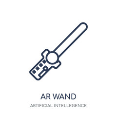 Ar wand icon. Ar wand linear symbol design from Artificial Intellegence collection. Simple element vector illustration. Can be used in web and mobile.