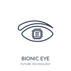 Bionic eye icon. Bionic eye linear symbol design from Future technology collection. Simple element vector illustration. Can be used in web and mobile.