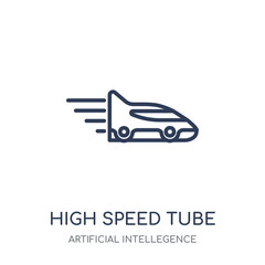 High speed tube icon. High speed tube linear symbol design from Artificial Intellegence collection. Simple element vector illustration. Can be used in web and mobile.
