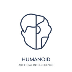 Humanoid icon. Humanoid linear symbol design from Artificial Intellegence collection. Simple element vector illustration. Can be used in web and mobile.