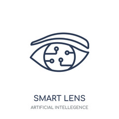 Smart lens icon. Smart lens linear symbol design from Artificial Intellegence collection. Simple element vector illustration. Can be used in web and mobile.