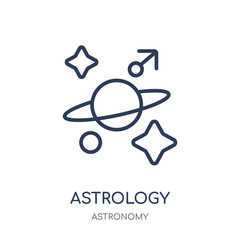 Astrology icon. Astrology linear symbol design from Astronomy collection. Simple element vector illustration. Can be used in web and mobile.