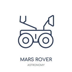 Mars rover icon. Mars rover linear symbol design from Astronomy collection. Simple element vector illustration. Can be used in web and mobile.