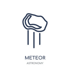 Meteor icon. Meteor linear symbol design from Astronomy collection. Simple element vector illustration. Can be used in web and mobile.