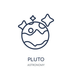 Pluto icon. Pluto linear symbol design from Astronomy collection. Simple element vector illustration. Can be used in web and mobile.