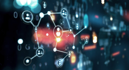 Social communication and networking. Mixed media