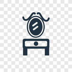 Dressing table vector icon isolated on transparent background, Dressing table transparency logo design