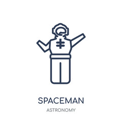 Spaceman icon. Spaceman linear symbol design from Astronomy collection. Simple element vector illustration. Can be used in web and mobile.