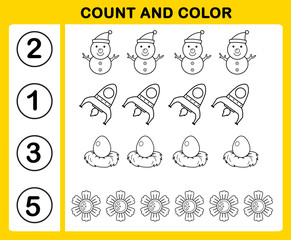 count and color illustration vector