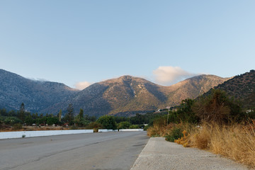 mountain landscapes of Crete, Greece. Sea, lakes, flowers and forests-the natural wealth of the...