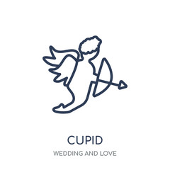 Fototapeta premium Cupid icon. Cupid linear symbol design from Wedding and love collection.