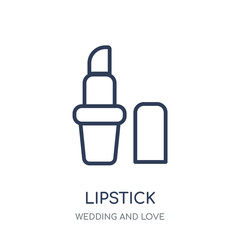 Lipstick icon. Lipstick linear symbol design from Wedding and love collection.