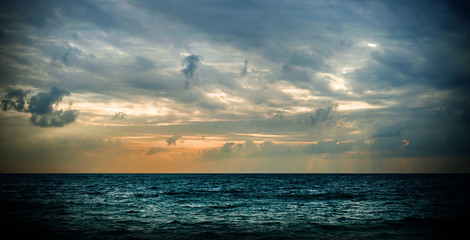Sunrise in Siamese bay. Beautiful sunrise or sunset background.