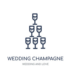 wedding Champagne icon. wedding Champagne linear symbol design from Wedding and love collection.