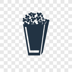 Popcorn vector icon isolated on transparent background, Popcorn transparency logo design