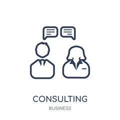 Consulting icon. Consulting linear symbol design from Business collection.