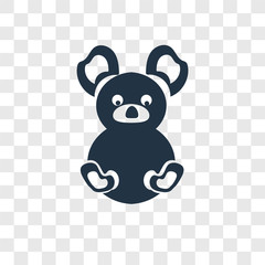 Teddy bear vector icon isolated on transparent background, Teddy bear transparency logo design