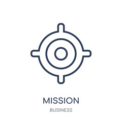 Fototapeta premium Mission icon. Mission linear symbol design from Business collection.