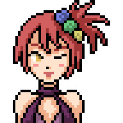 Fototapeta premium vector pixel art anime girl