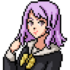 Fototapeta premium vector pixel art anime girl