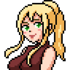 vector pixel art anime girl