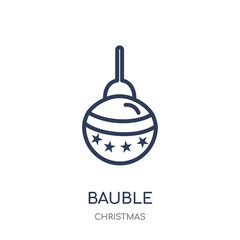 Bauble icon. Bauble linear symbol design from Christmas collection.