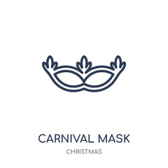 Carnival Mask icon. Carnival Mask linear symbol design from Christmas collection.