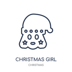 Christmas Girl icon. Christmas Girl linear symbol design from Christmas collection.